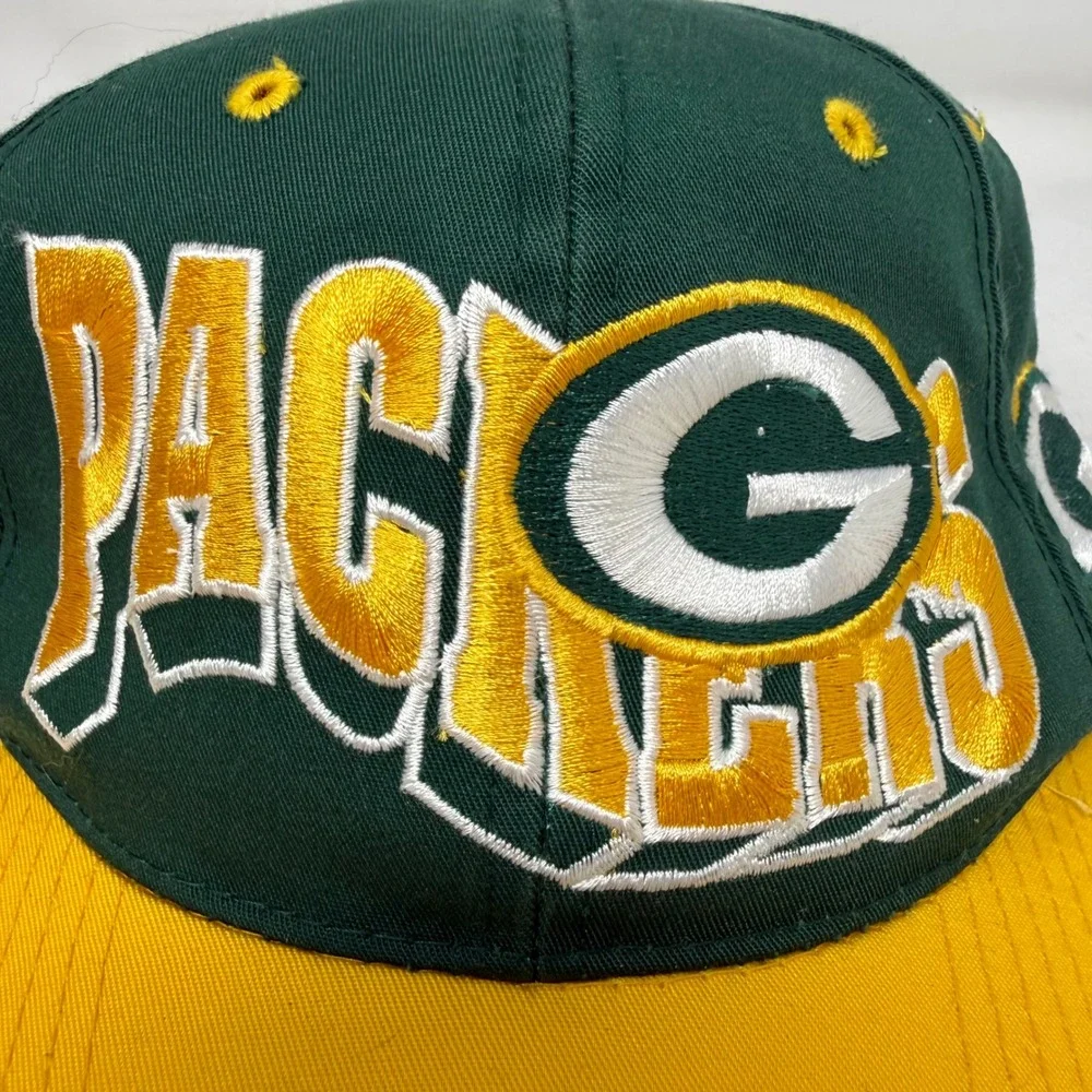 Vintage Green Bay Packers Snapback Hat NFL ANI Green Gold Embroidered Cap Mens